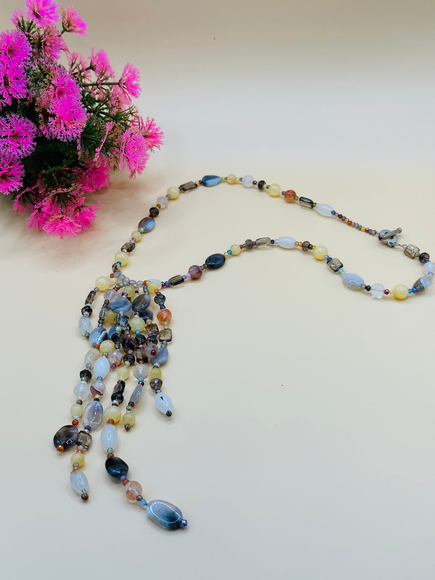 Multi Fancy stone mix Necklace N-161