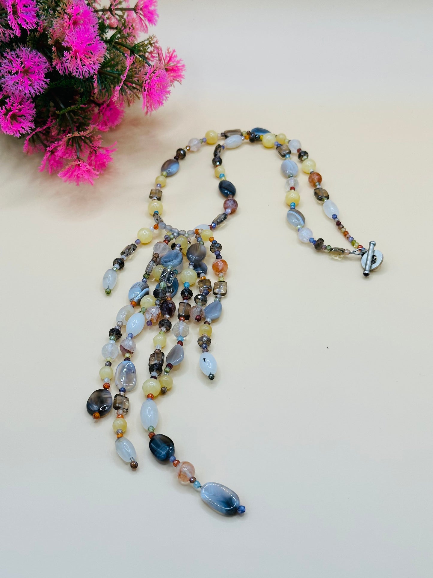 Multi Fancy stone mix Necklace N-161