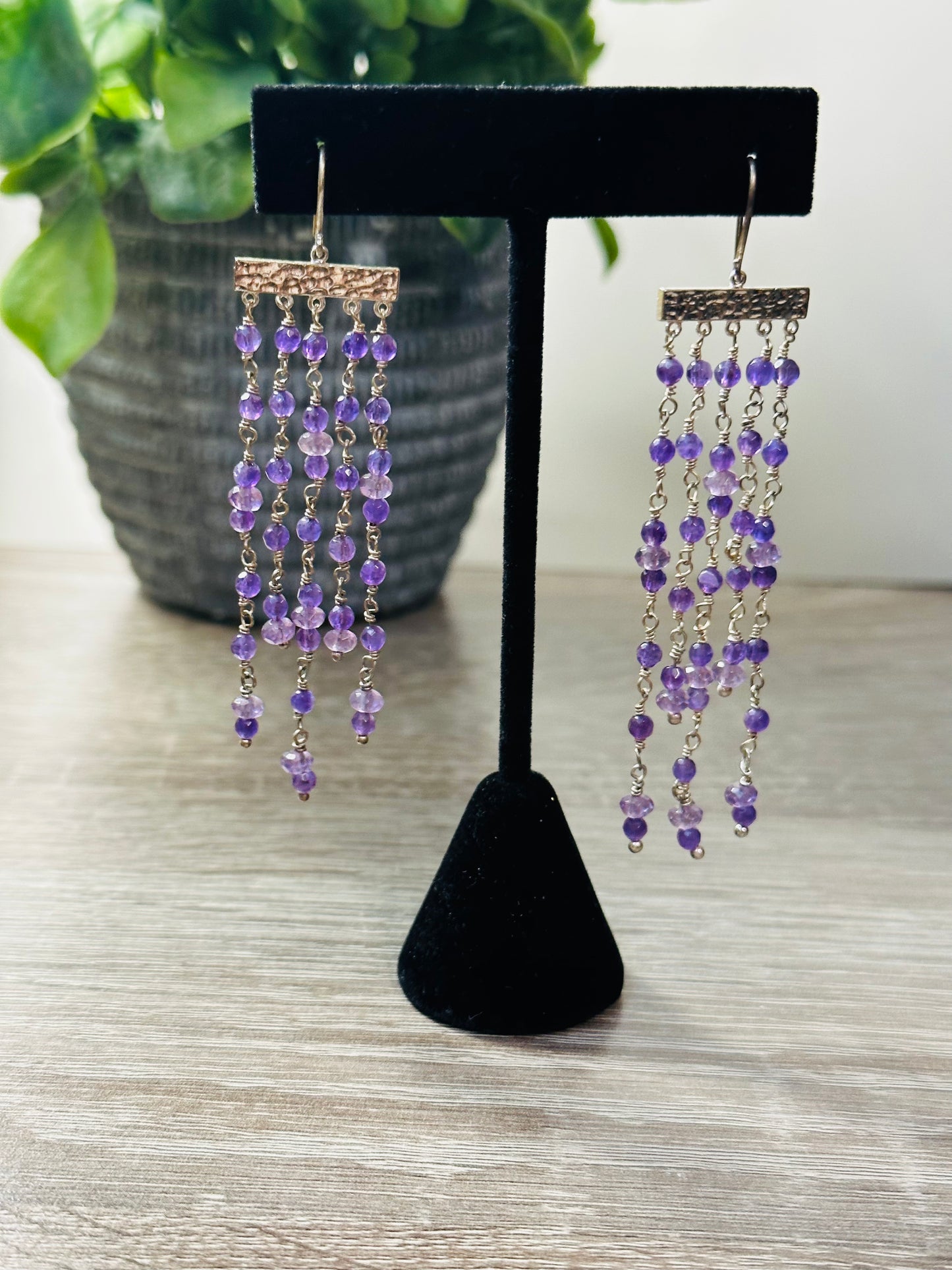 Amethyst Chandelier earrings E-235