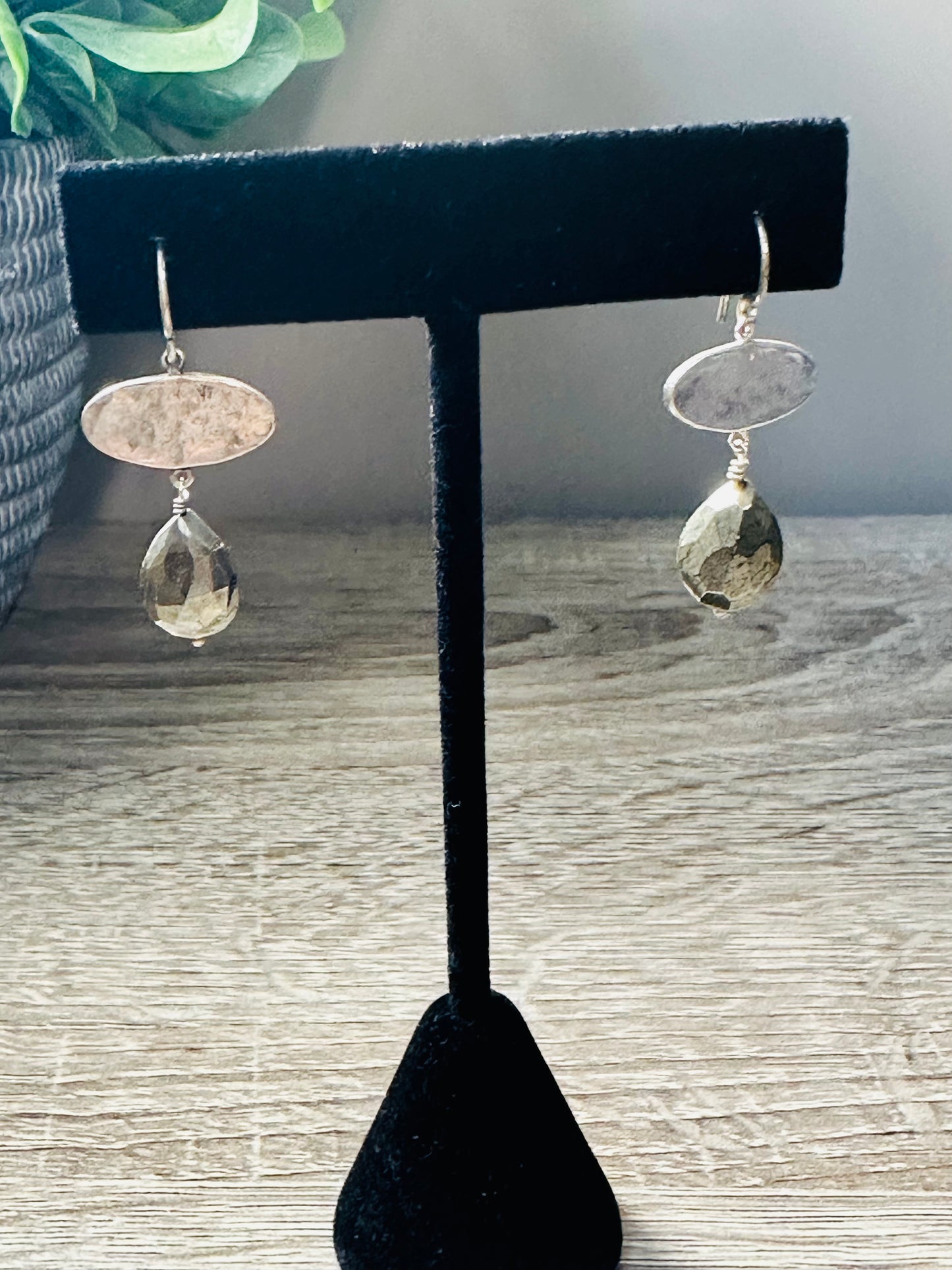 Pyrite drop earrings E-242