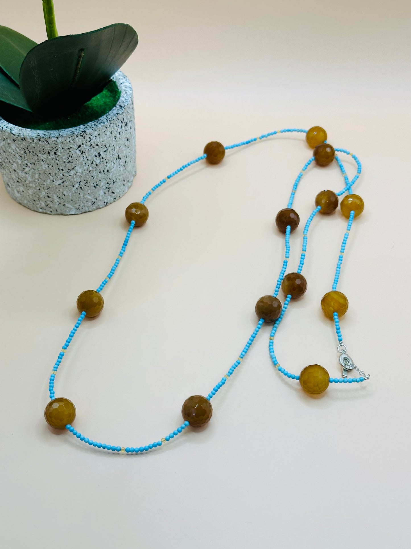 Turquoise and citrine necklace 180