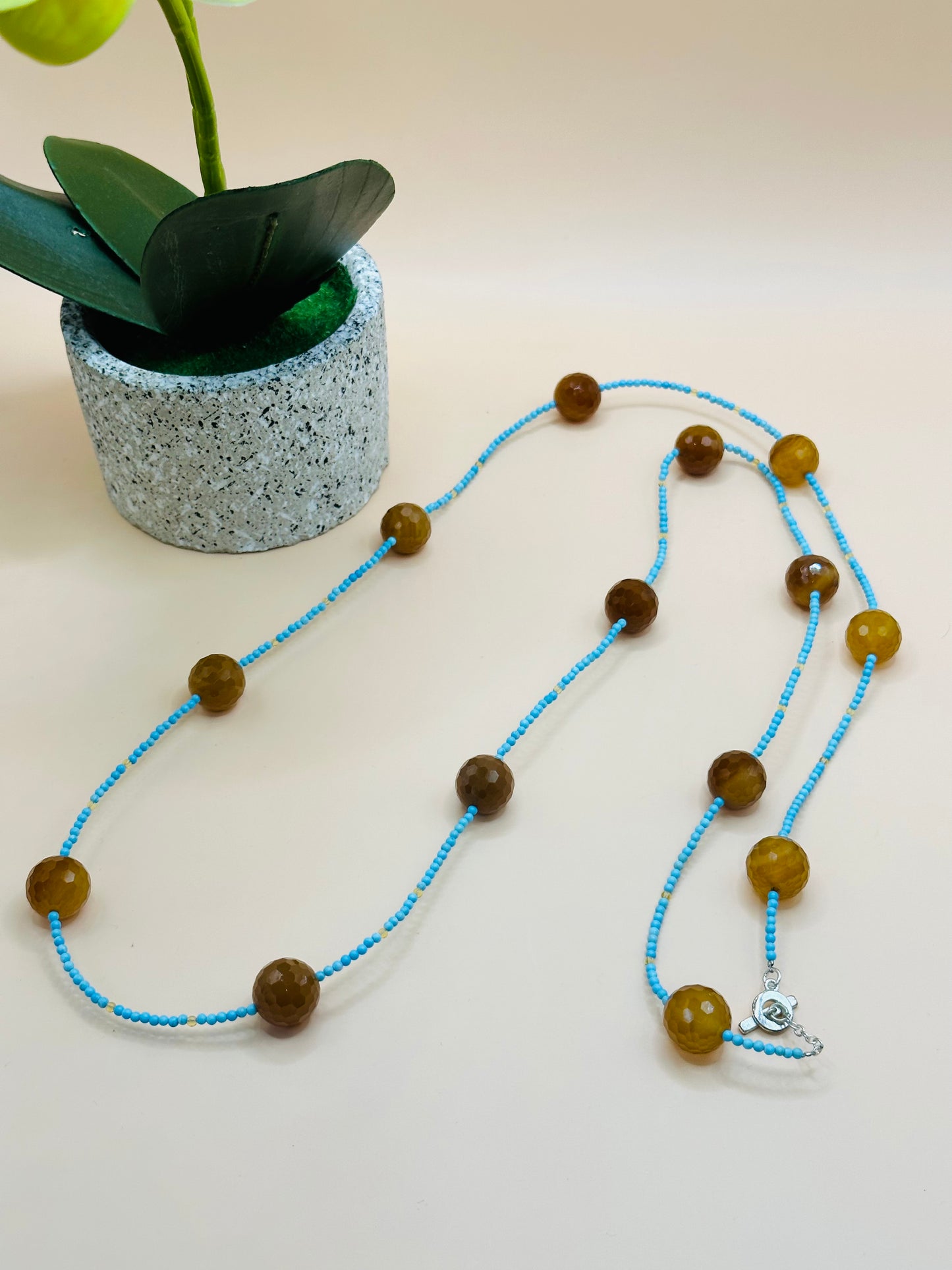 Turquoise and citrine necklace 180