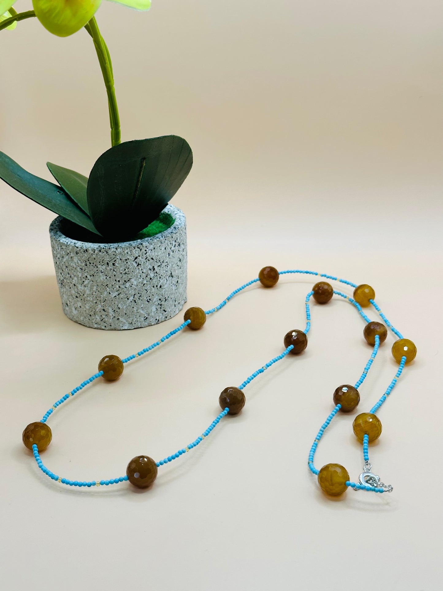 Turquoise and citrine necklace 180