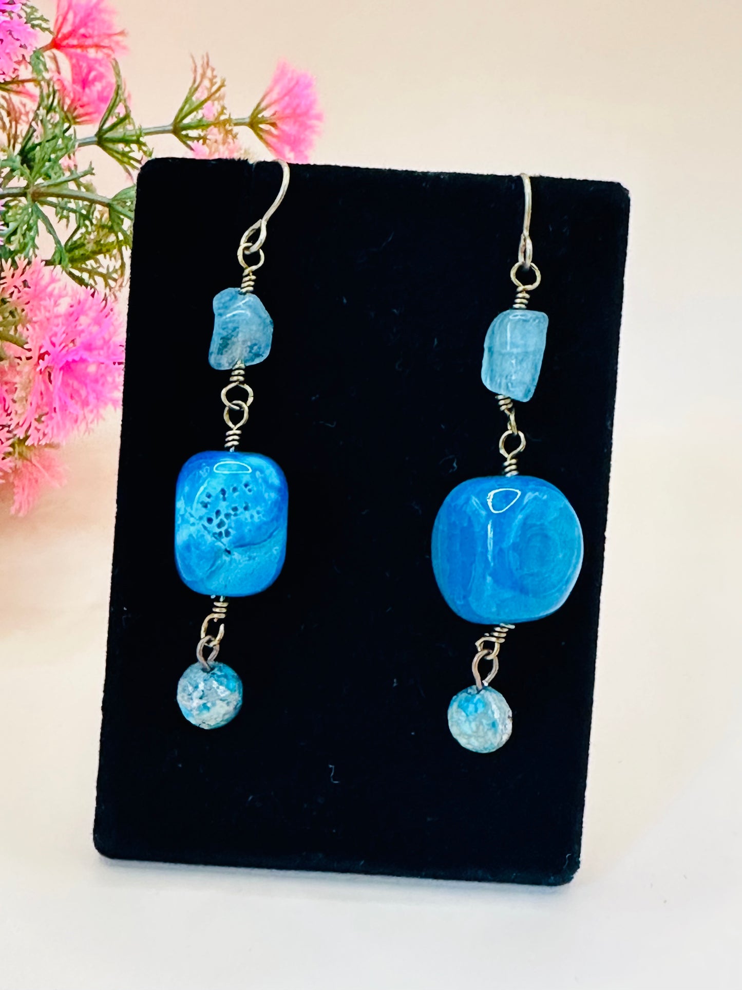 Chunky stone earrings E-260