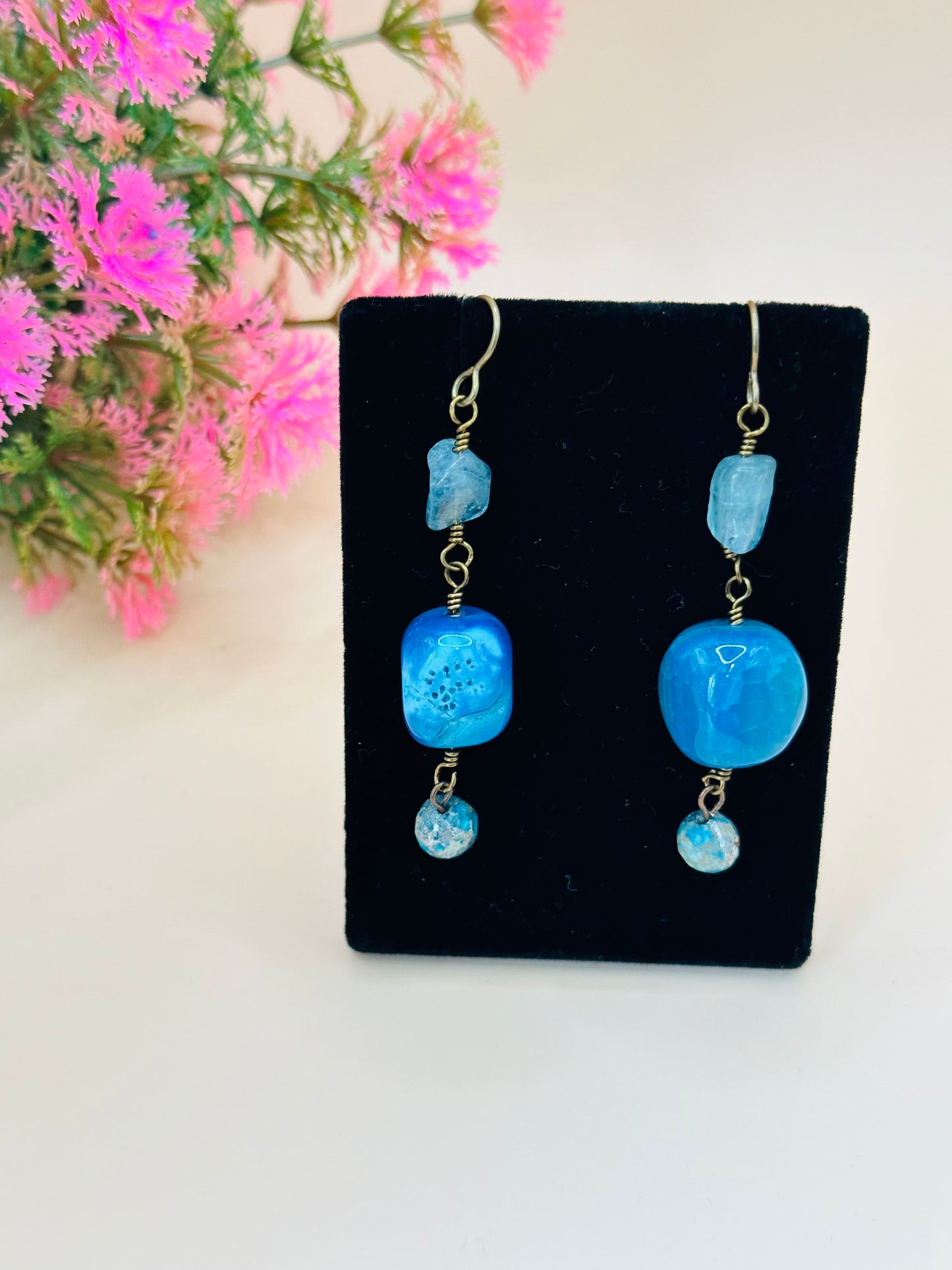 Chunky stone earrings E-260