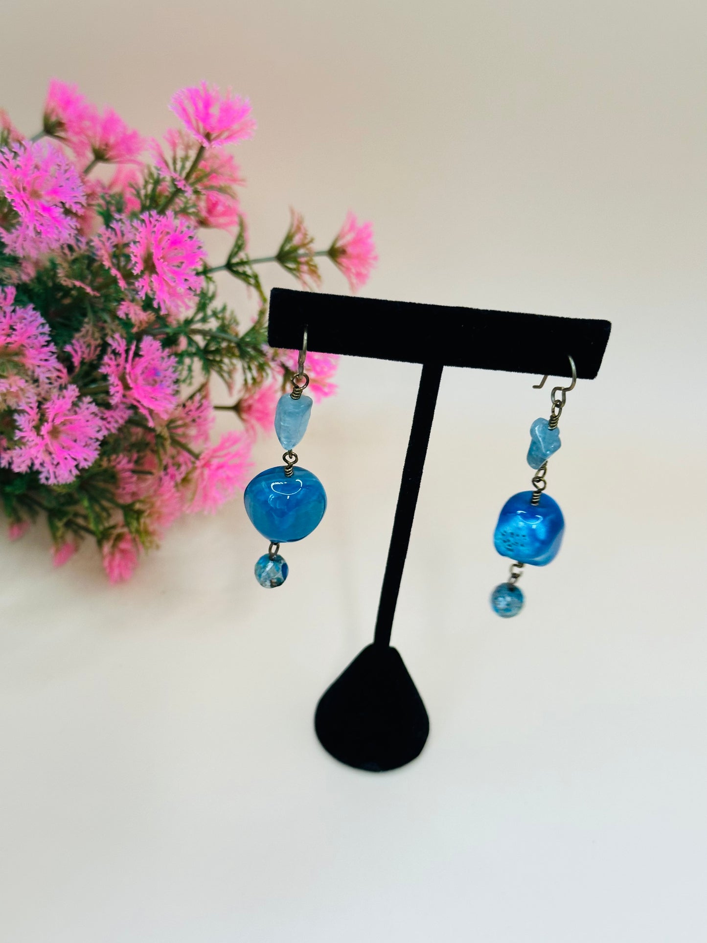 Chunky stone earrings E-260