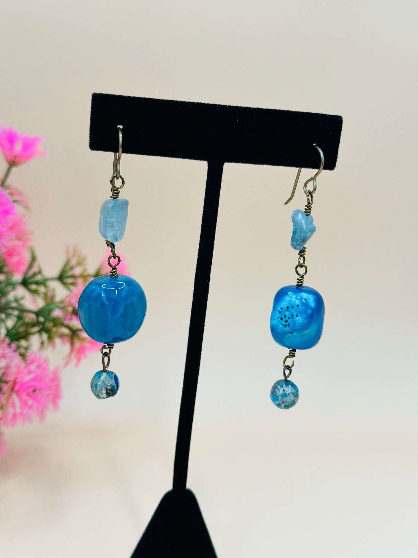 Chunky stone earrings E-260