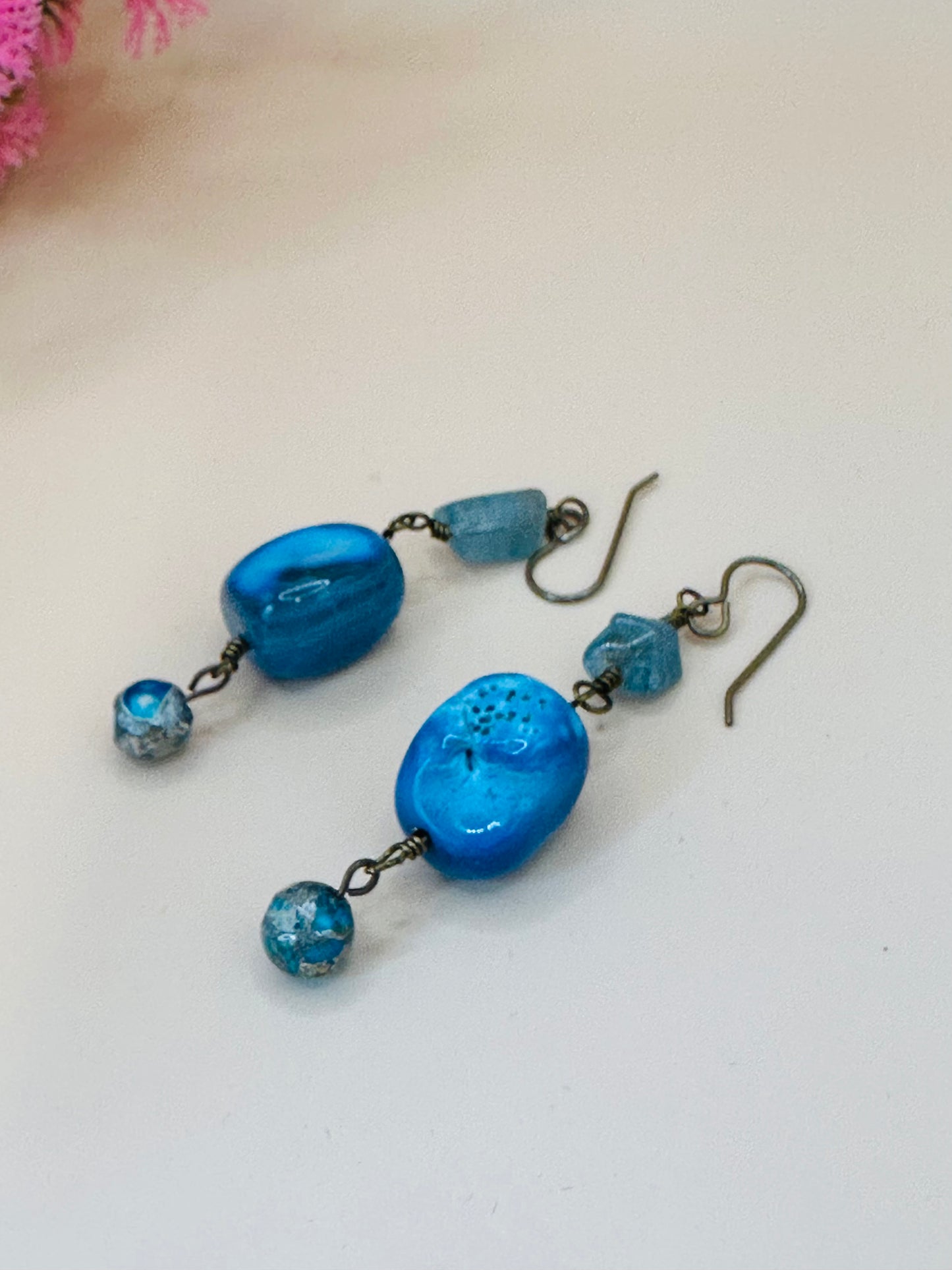 Chunky stone earrings E-260