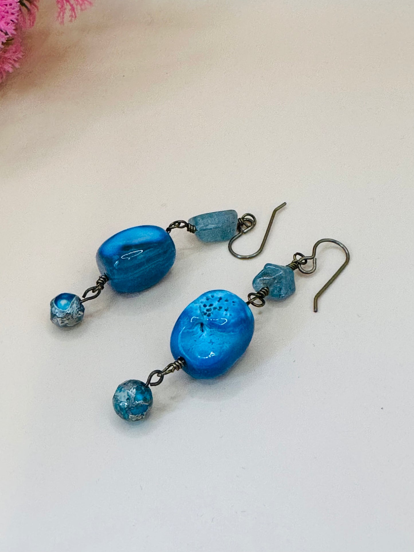 Chunky stone earrings E-260