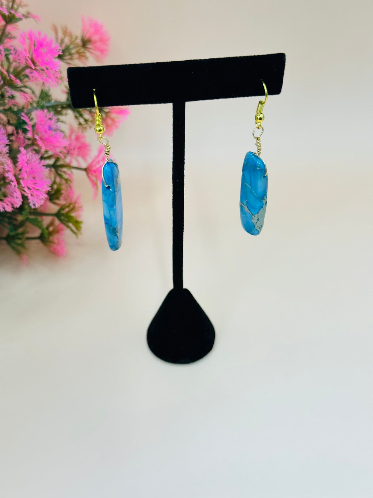 Light blue sticks earrings E-261