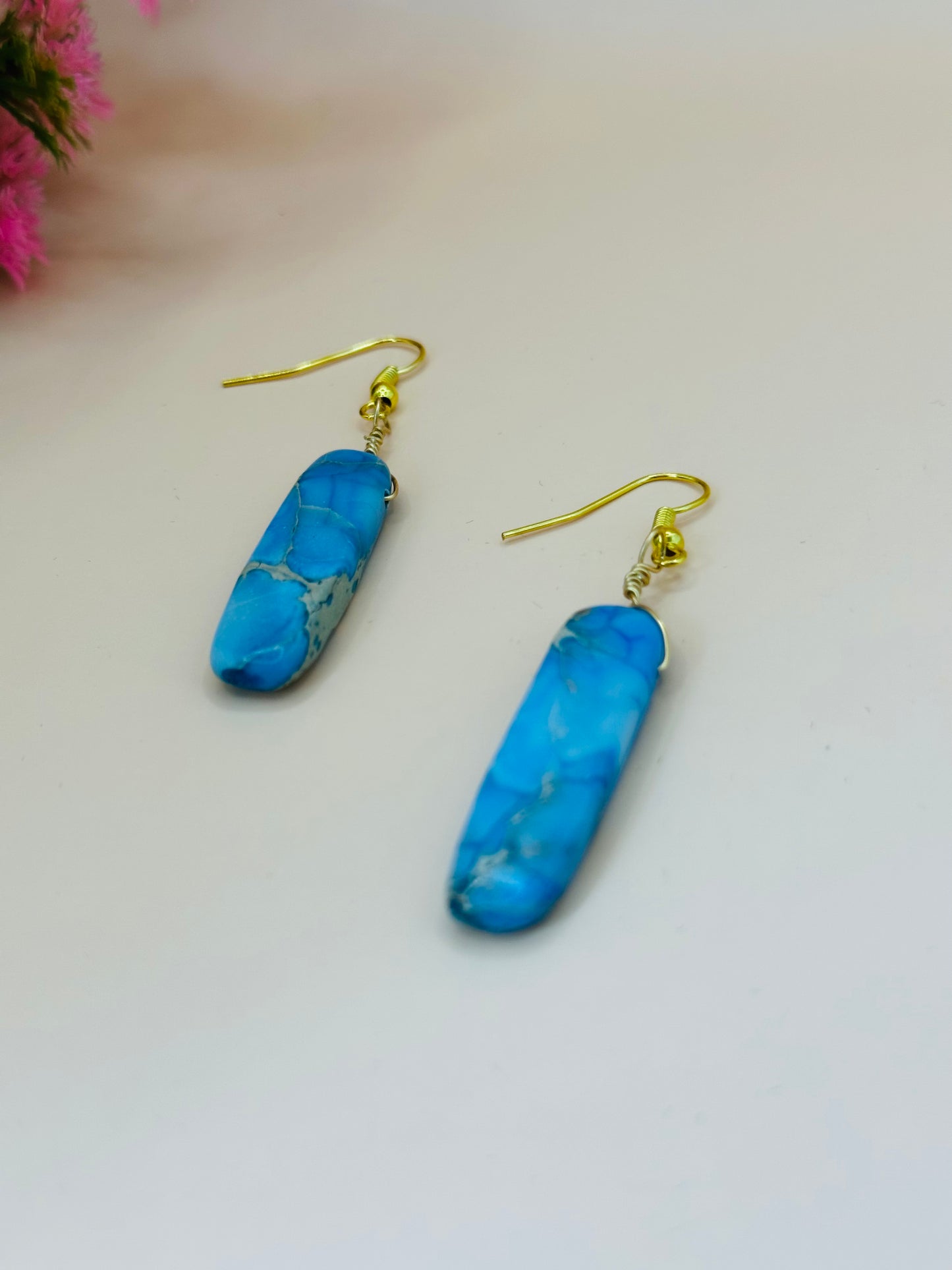 Light blue sticks earrings E-261