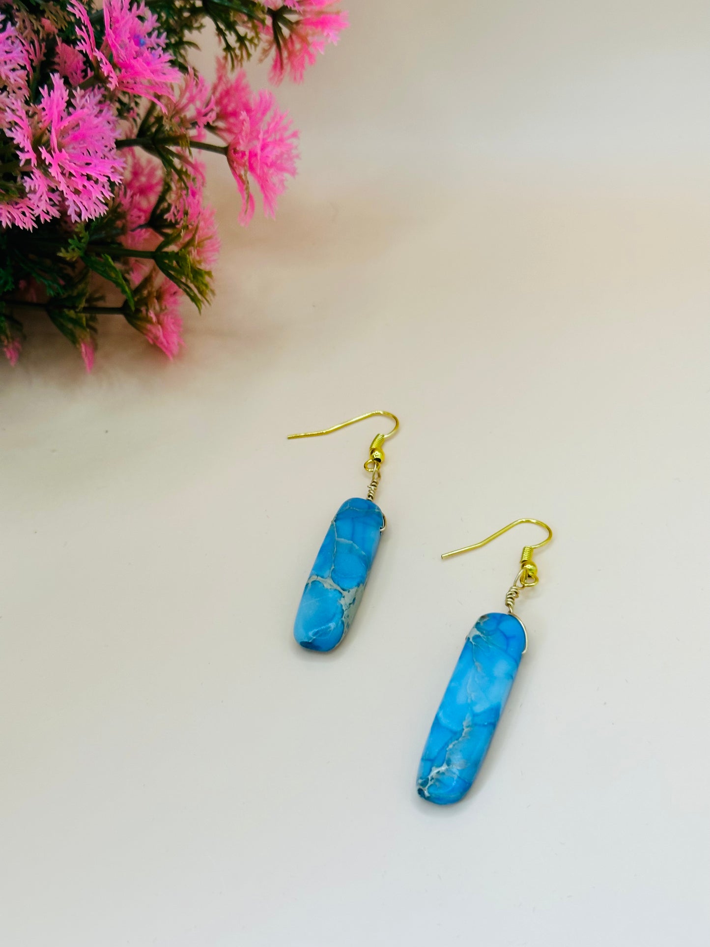 Light blue sticks earrings E-261