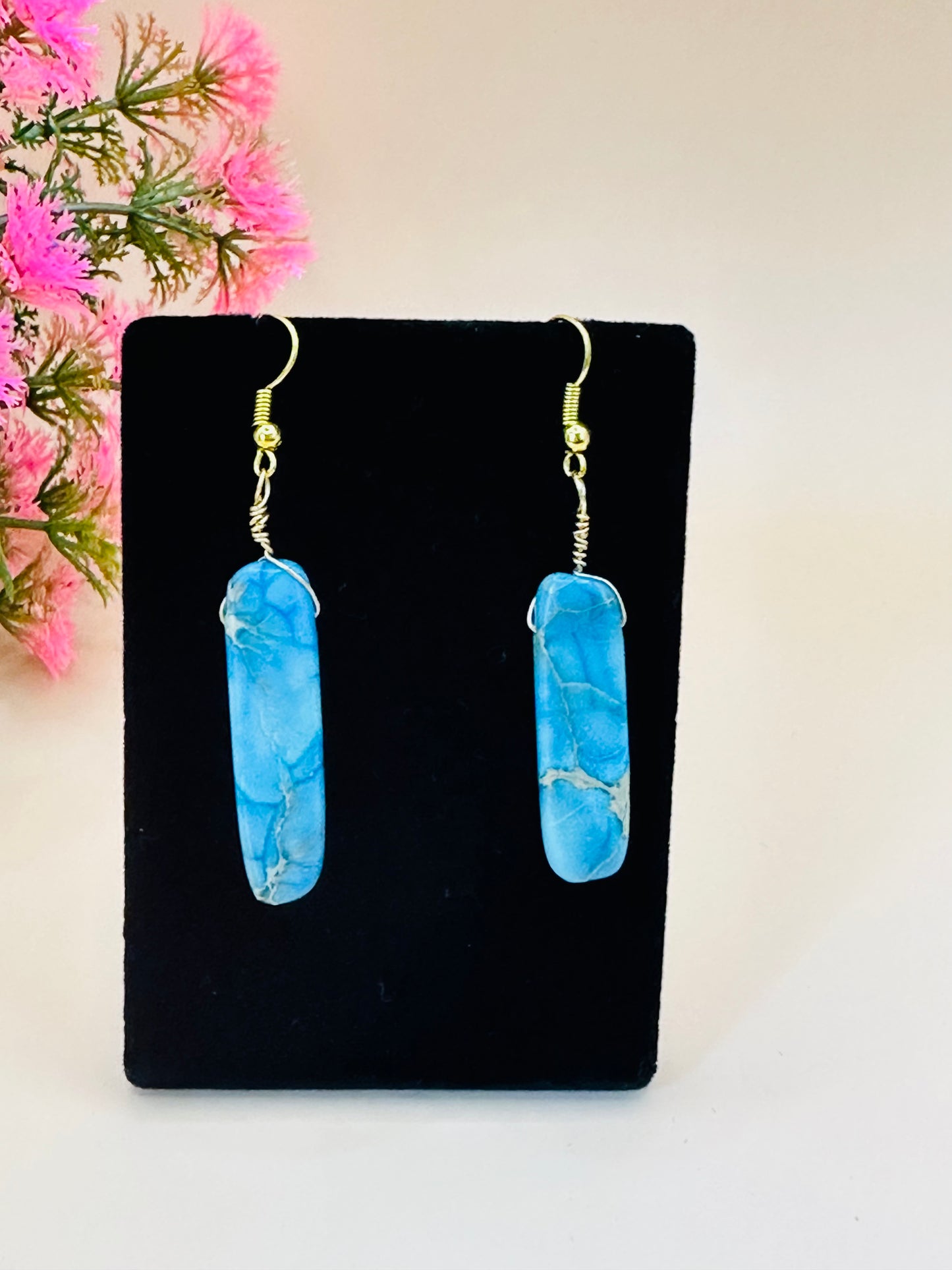 Light blue sticks earrings E-261