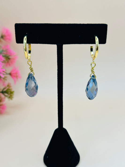 Crystal faceted drop earrings E-265