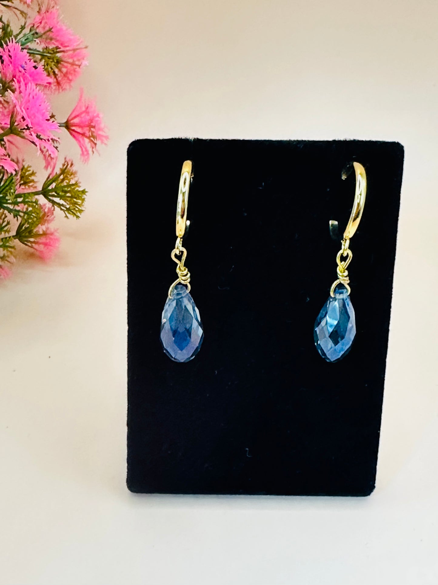 Crystal faceted drop earrings E-265