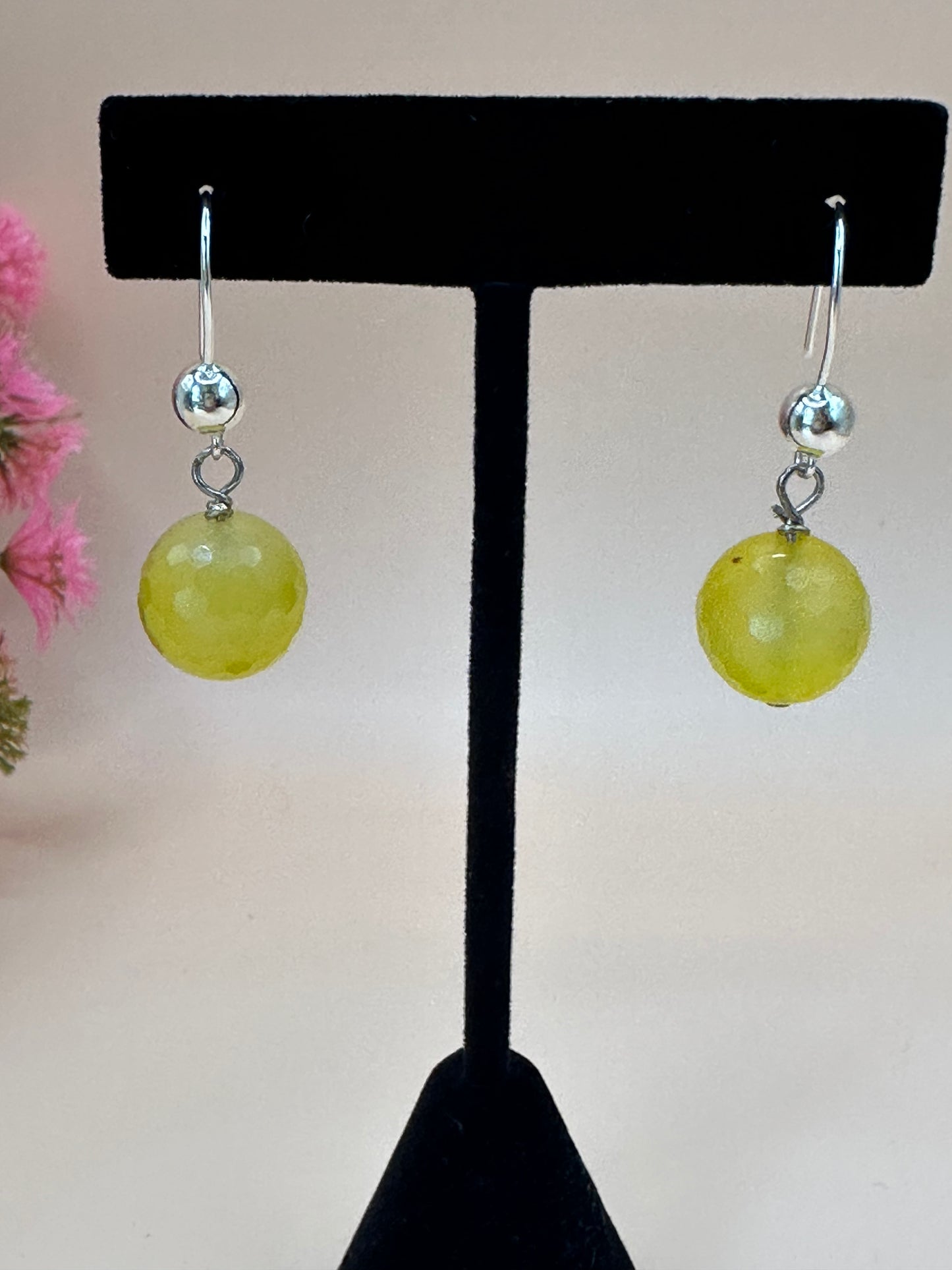 Yellow stone agate earrings E-269