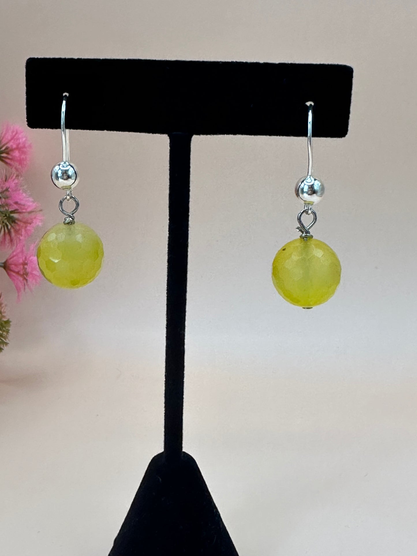 Yellow stone agate earrings E-269