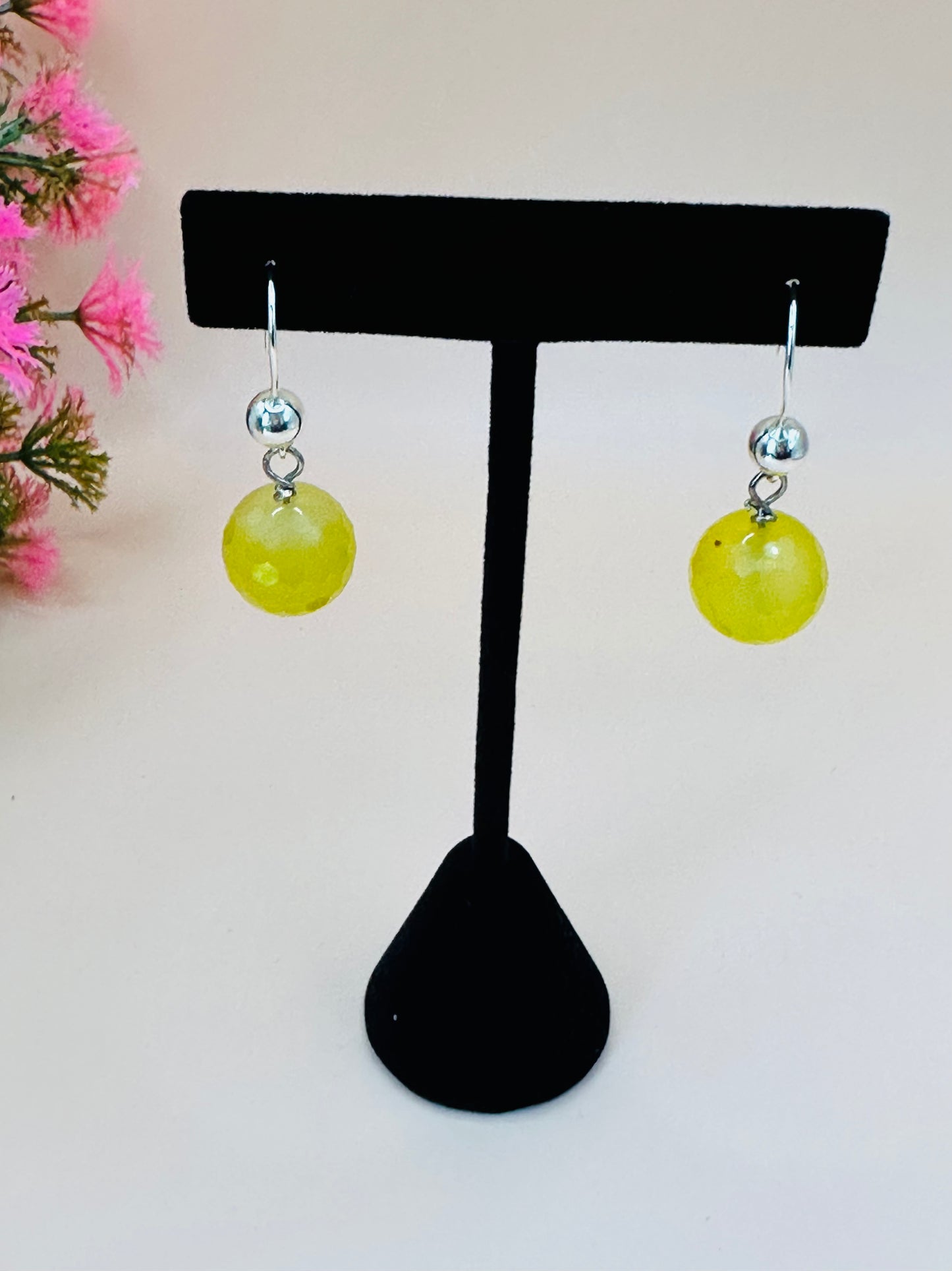 Yellow stone agate earrings E-269