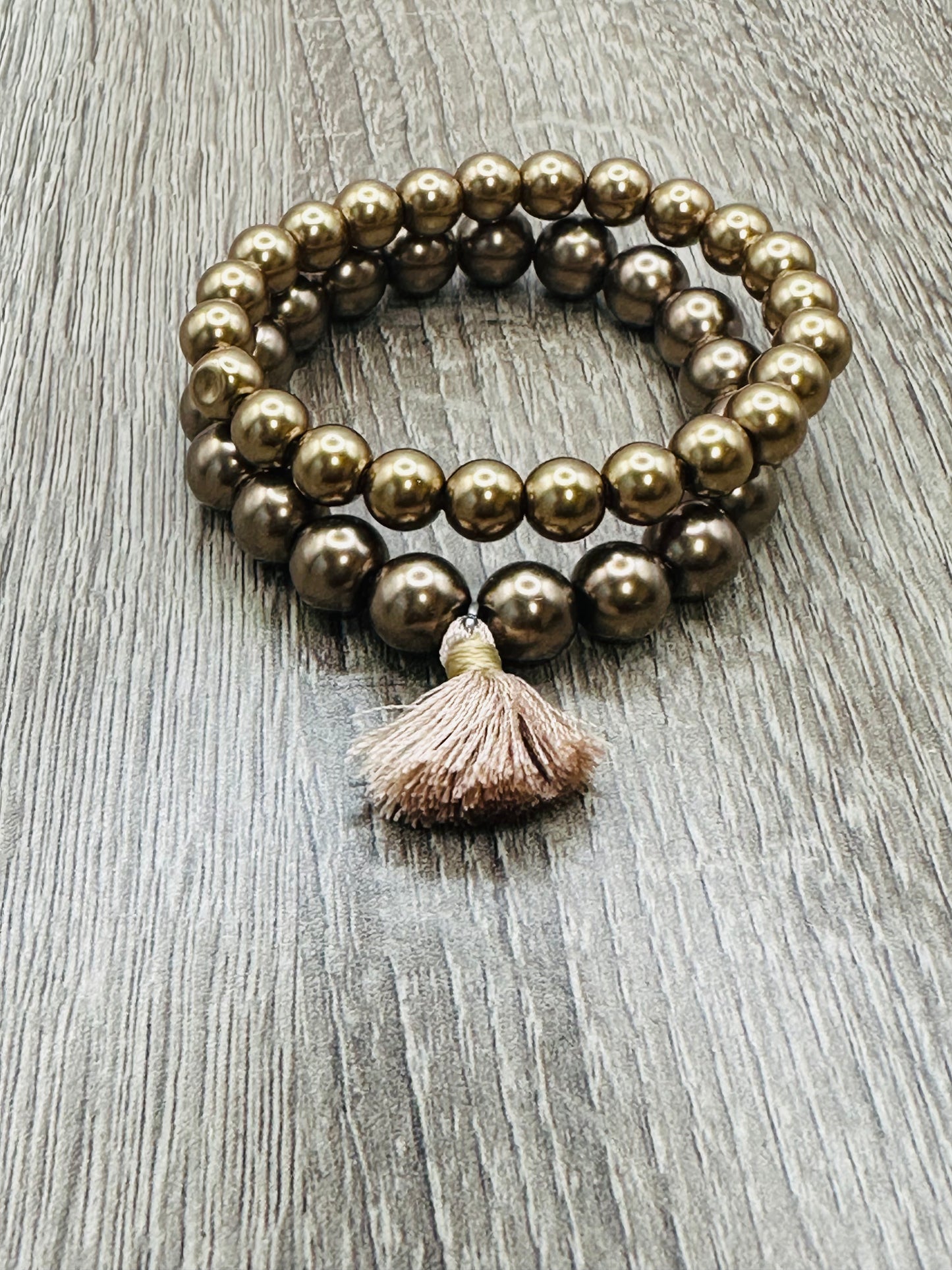 Brown double strands tassel bracelets B- 219