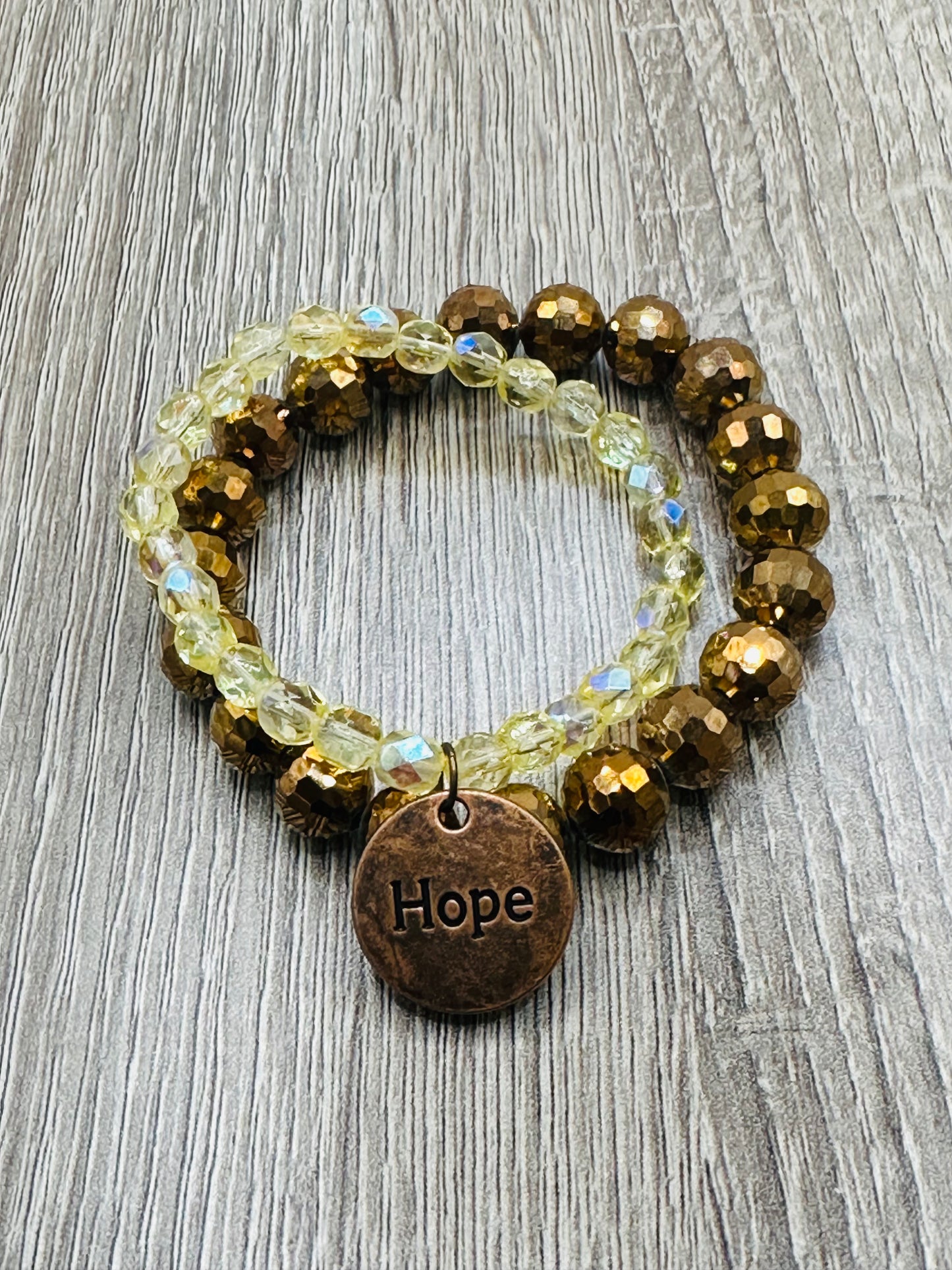 Hope stackable brown and amber bracelets B-221