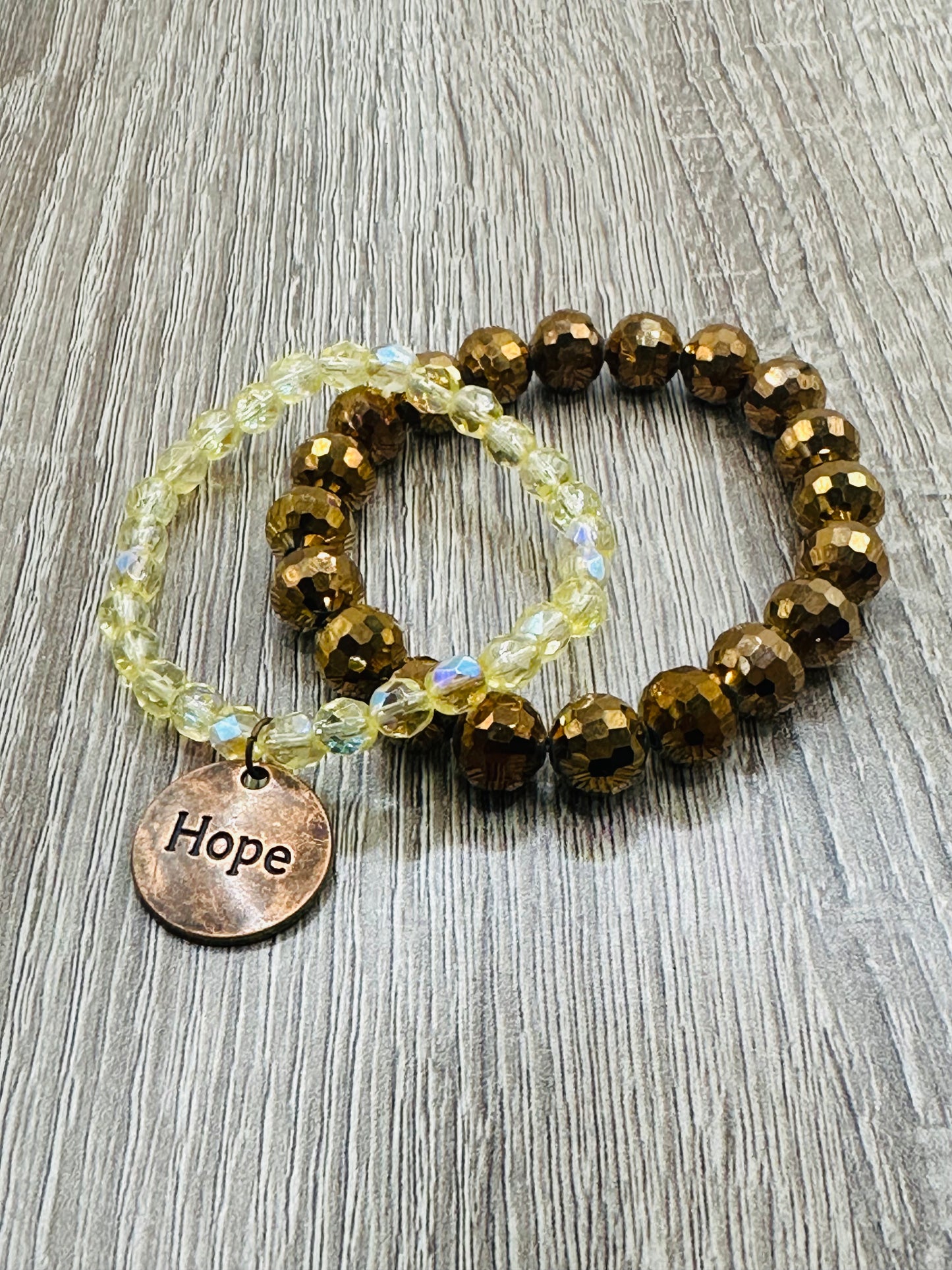 Hope stackable brown and amber bracelets B-221