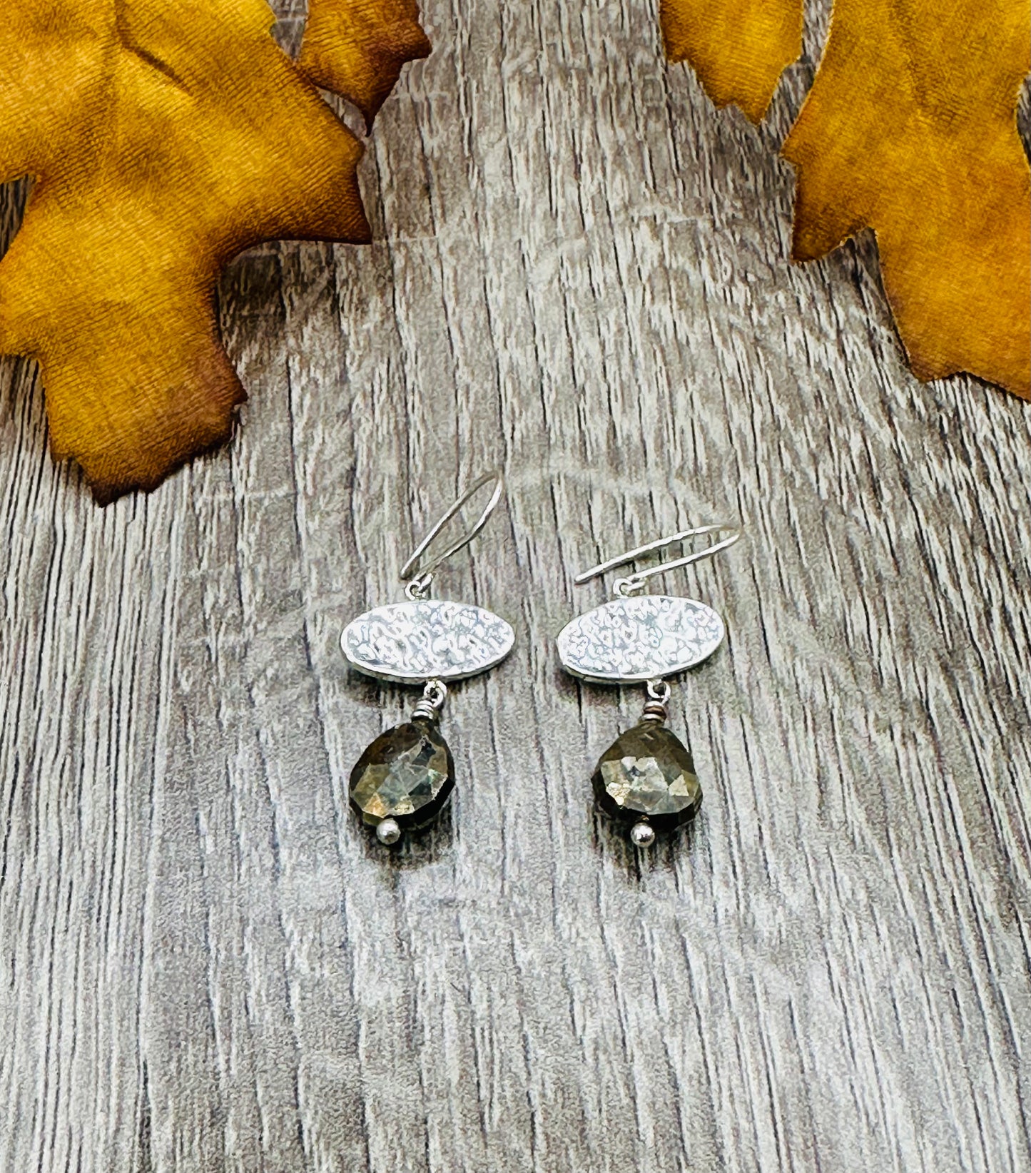 Pyrite drop Earrings E-117