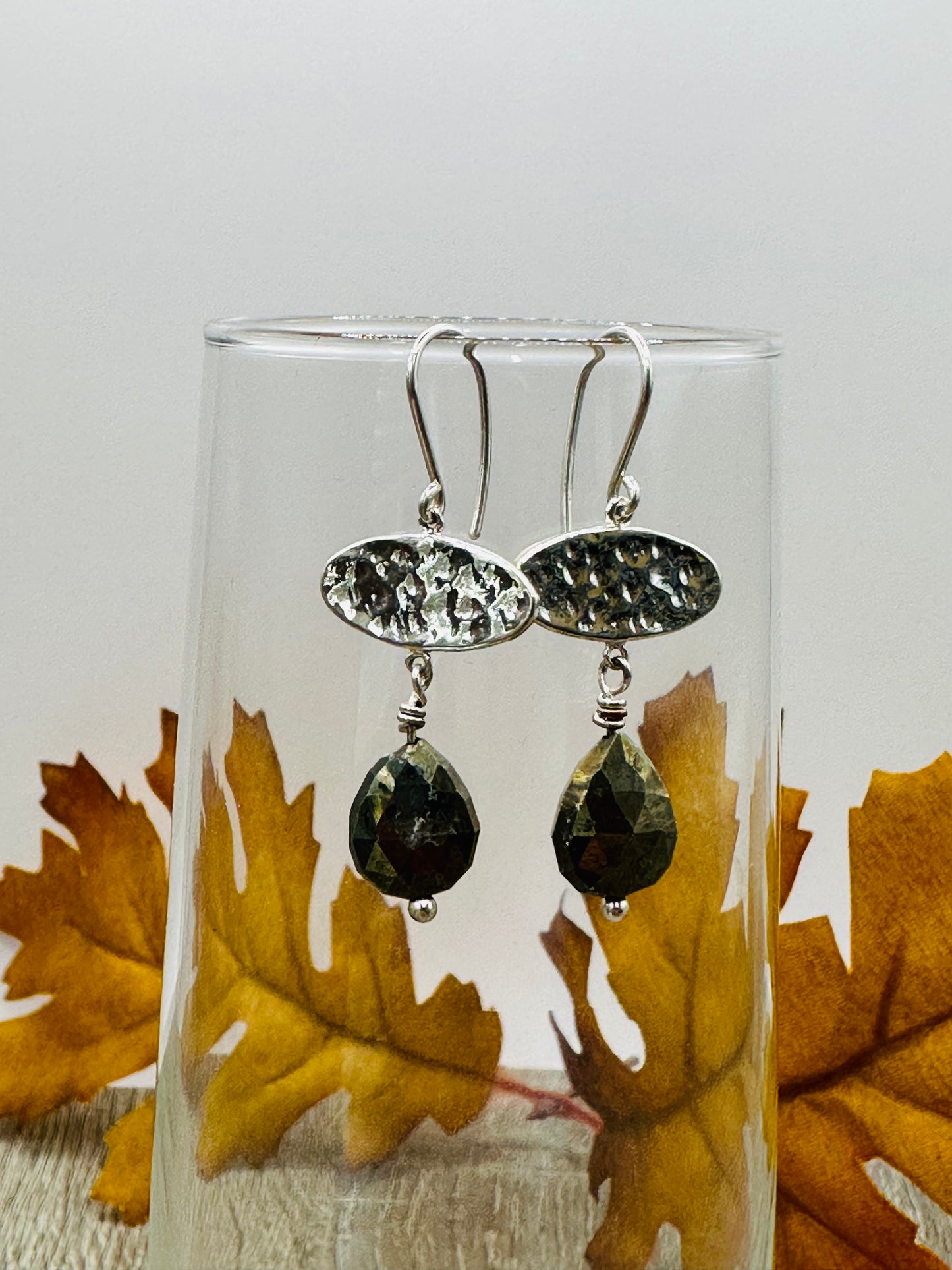 Pyrite drop Earrings E-117