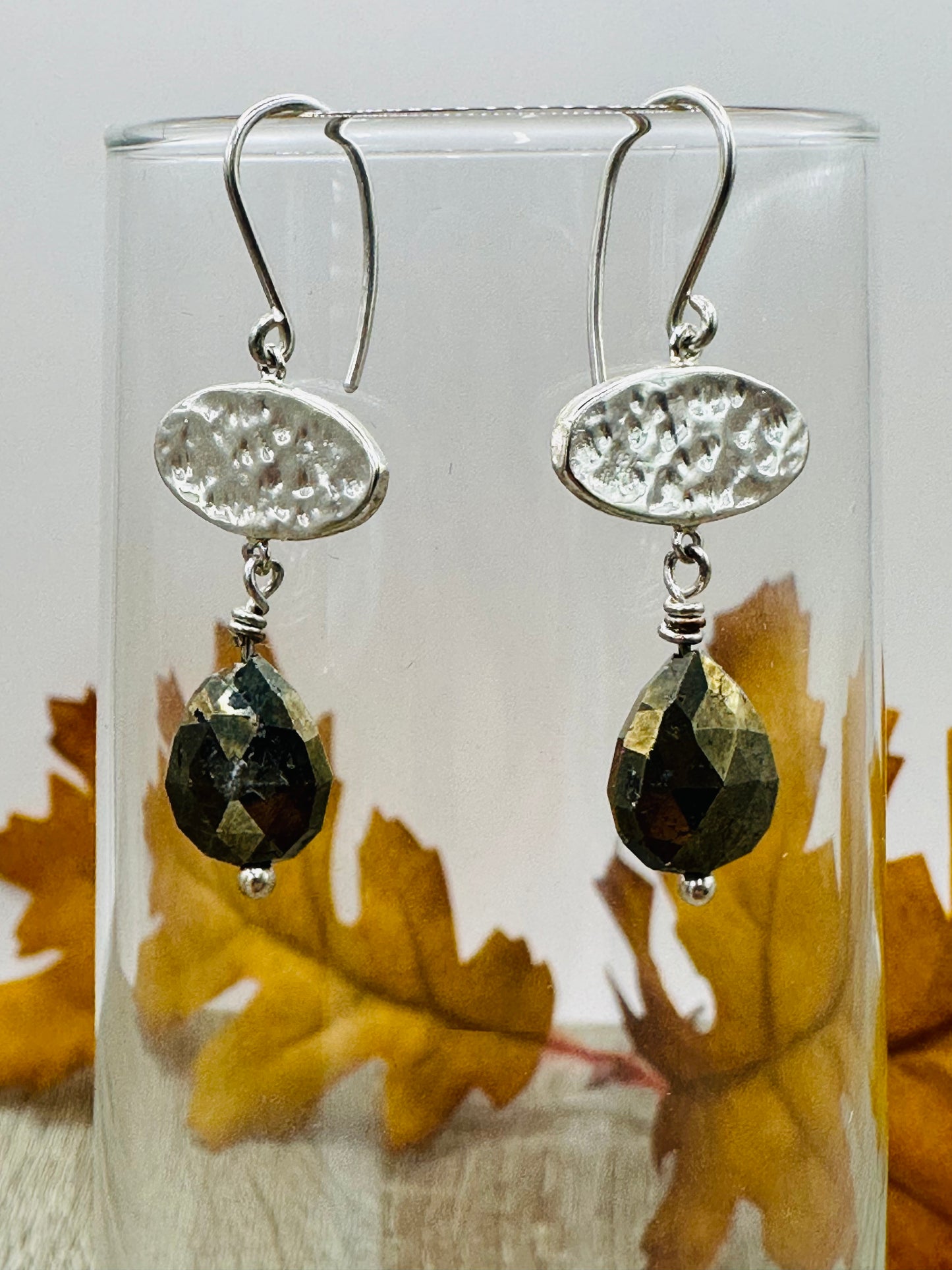 Pyrite drop Earrings E-117