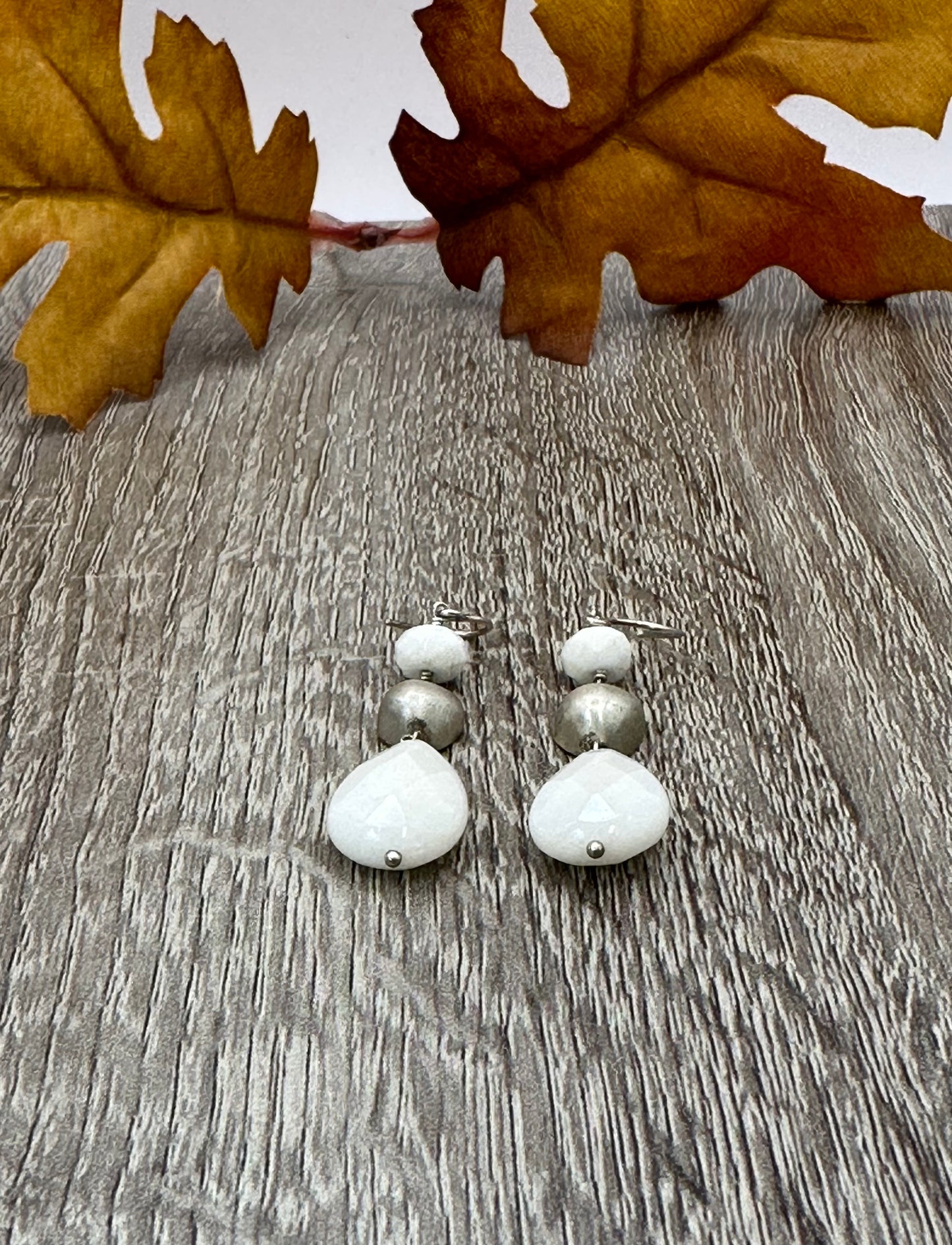 White agate Drop Earrings E-109