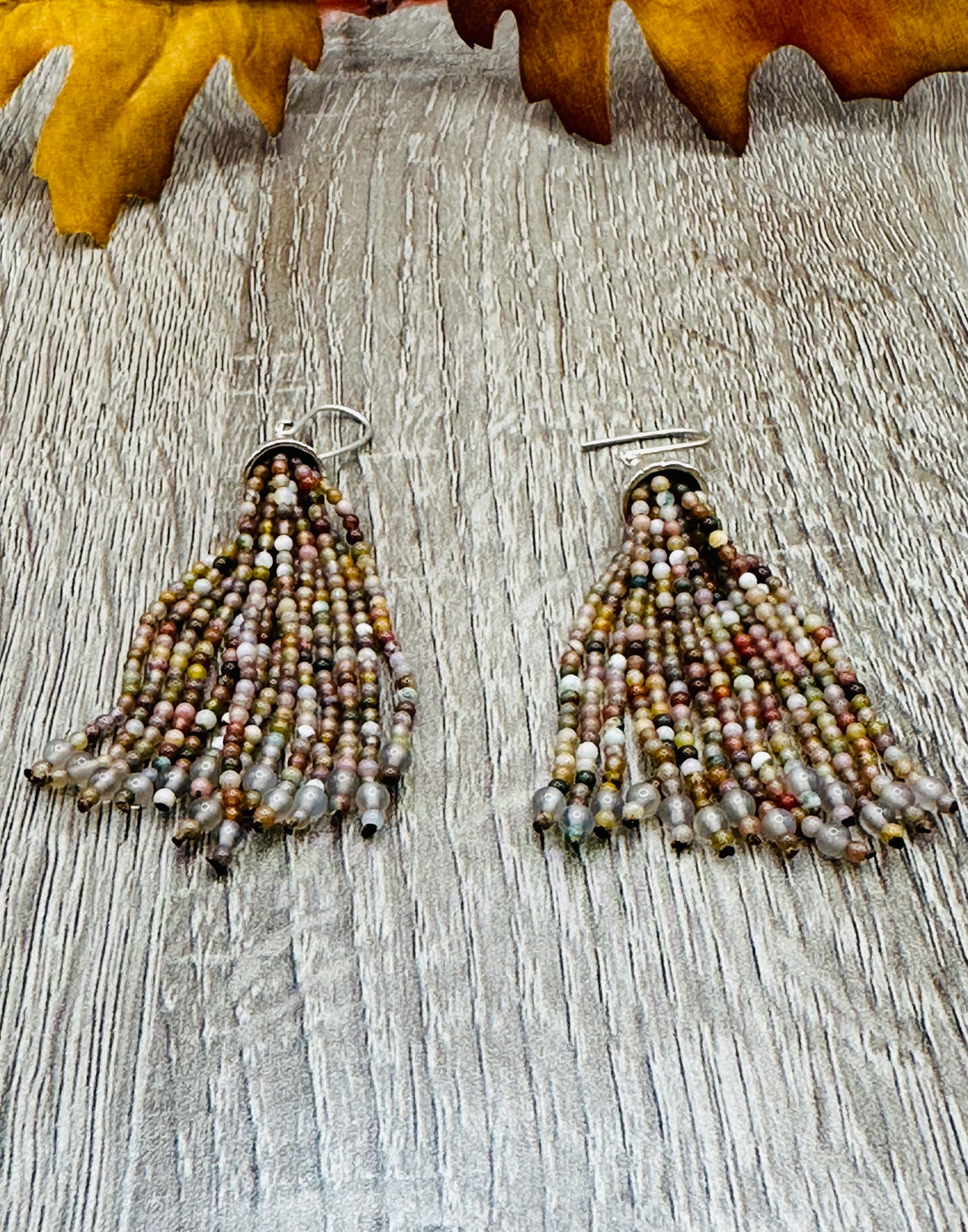 Fancy jasper tassels Earrings E-121