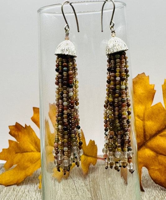 Fancy jasper tassels Earrings E-121