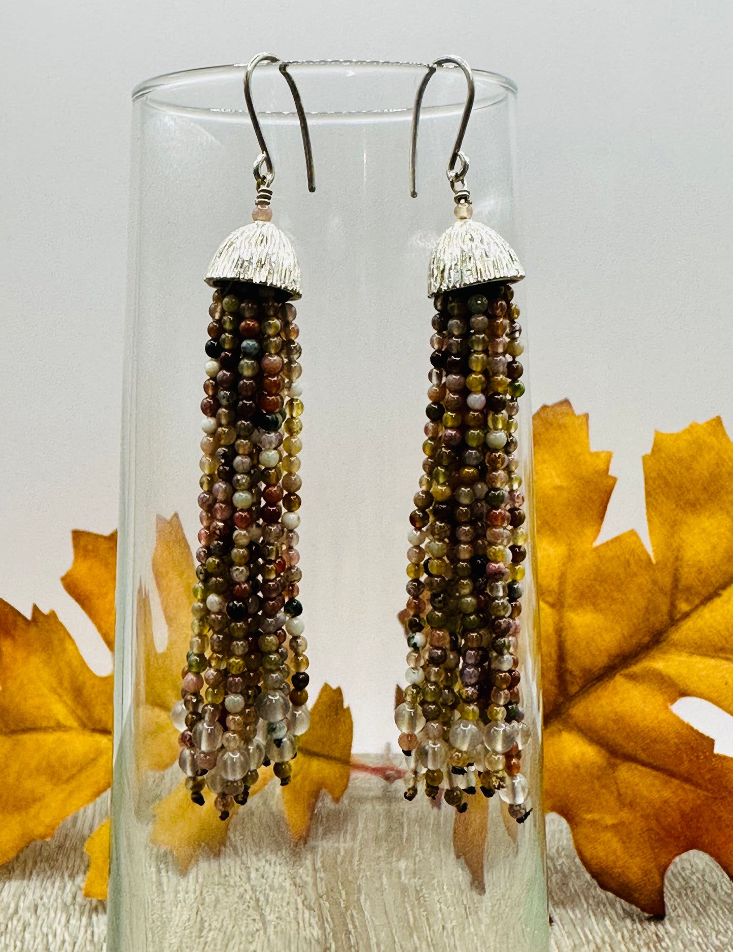 Fancy jasper tassels Earrings E-121