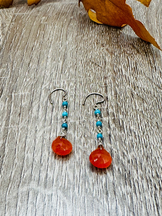 Carnelian drop Earrings E-125