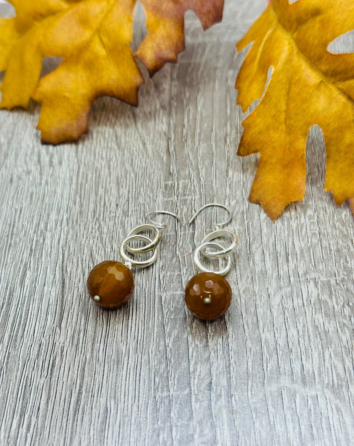 Citrine quartz Stone earrings E-111