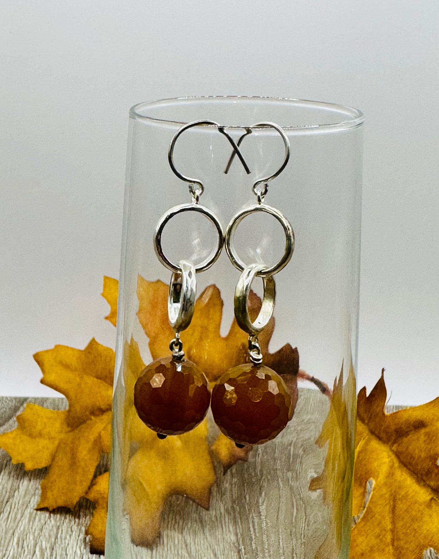 Citrine quartz Stone earrings E-111