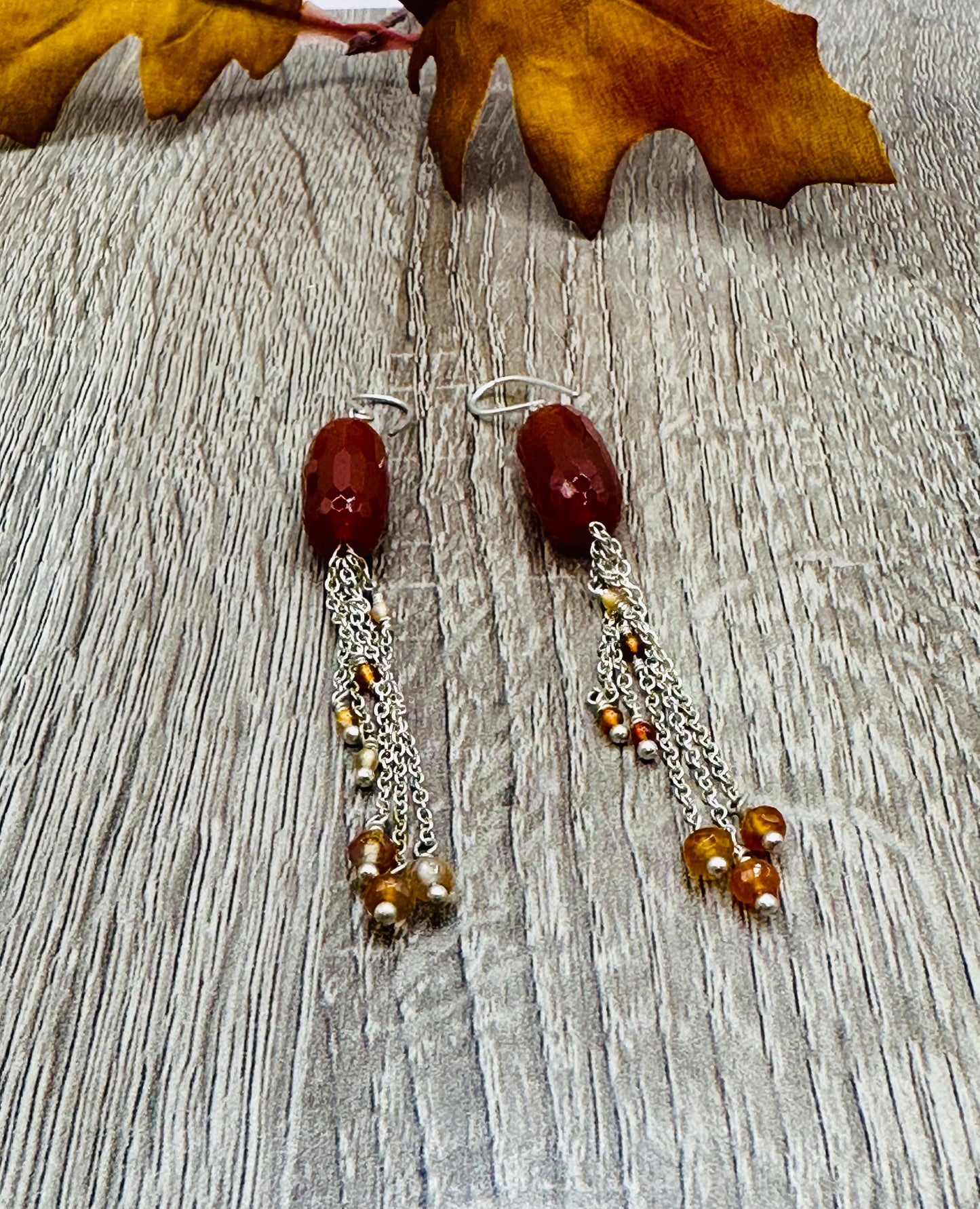 Carnelian oval stone Earrings E-119