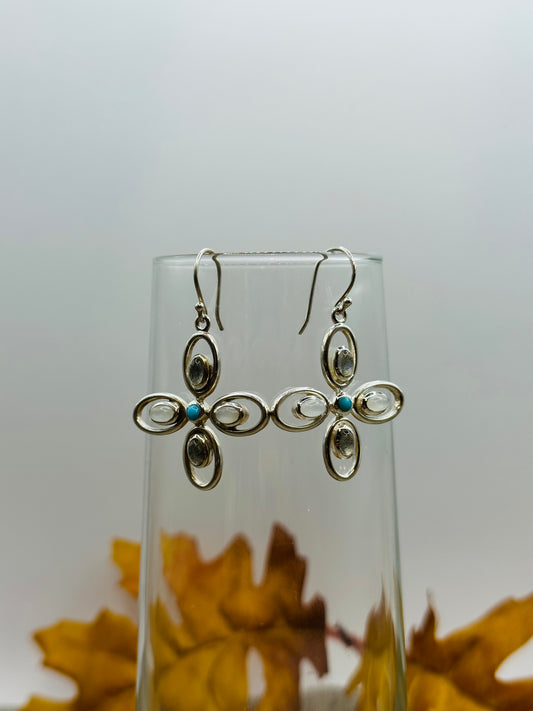 Silver floral Earrings E-123