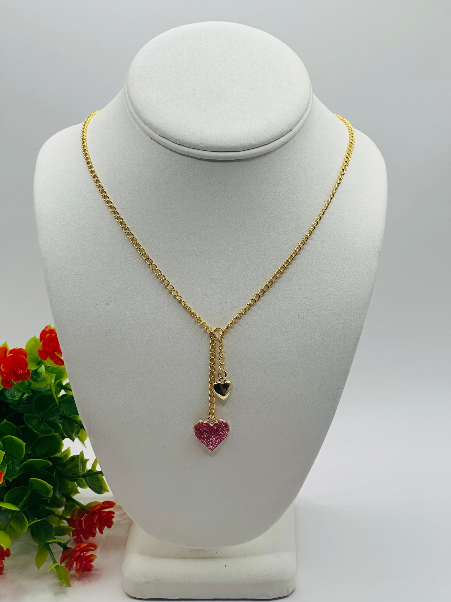 Hearts pink Necklace VN-001