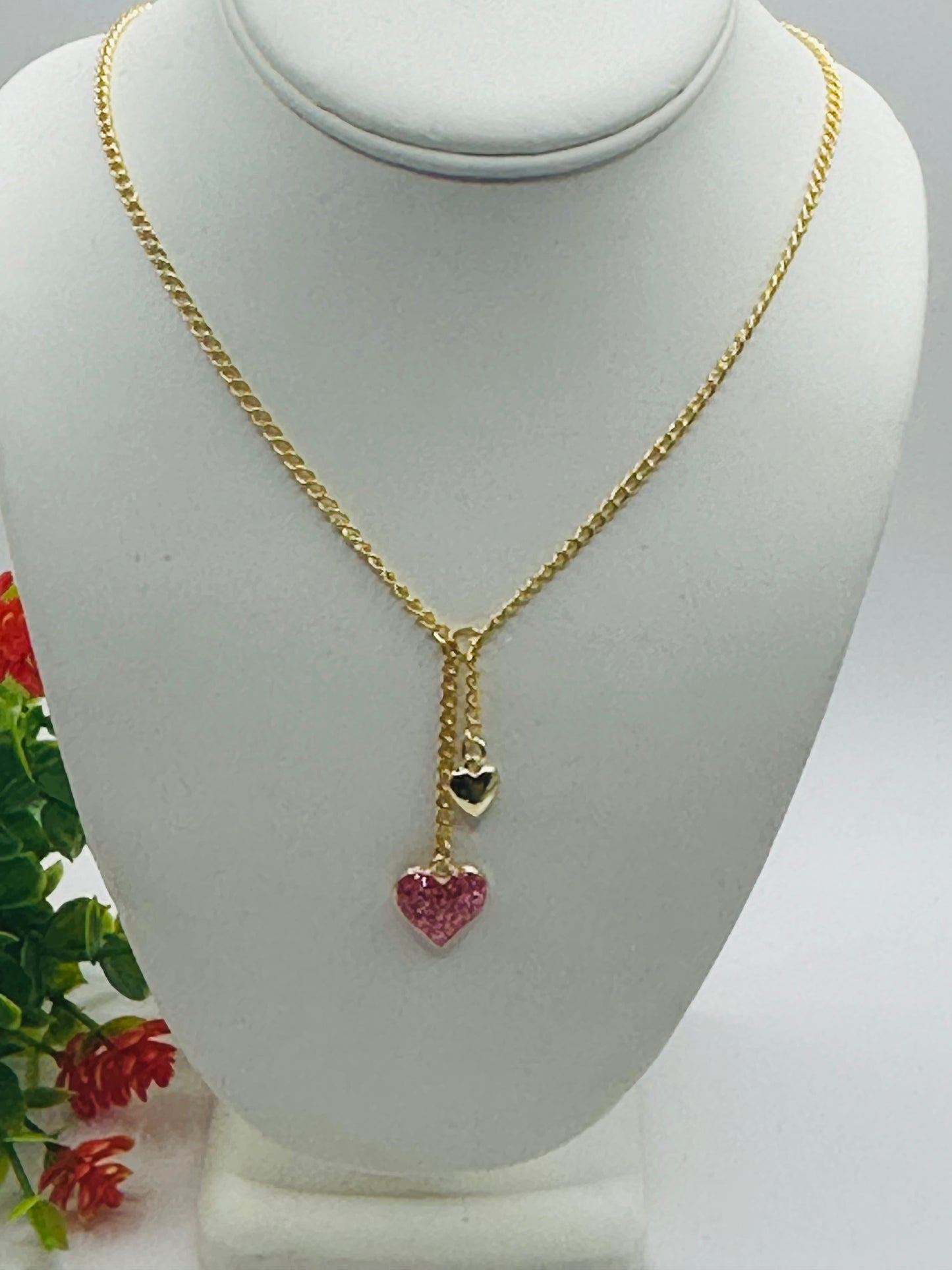 Hearts pink Necklace VN-001