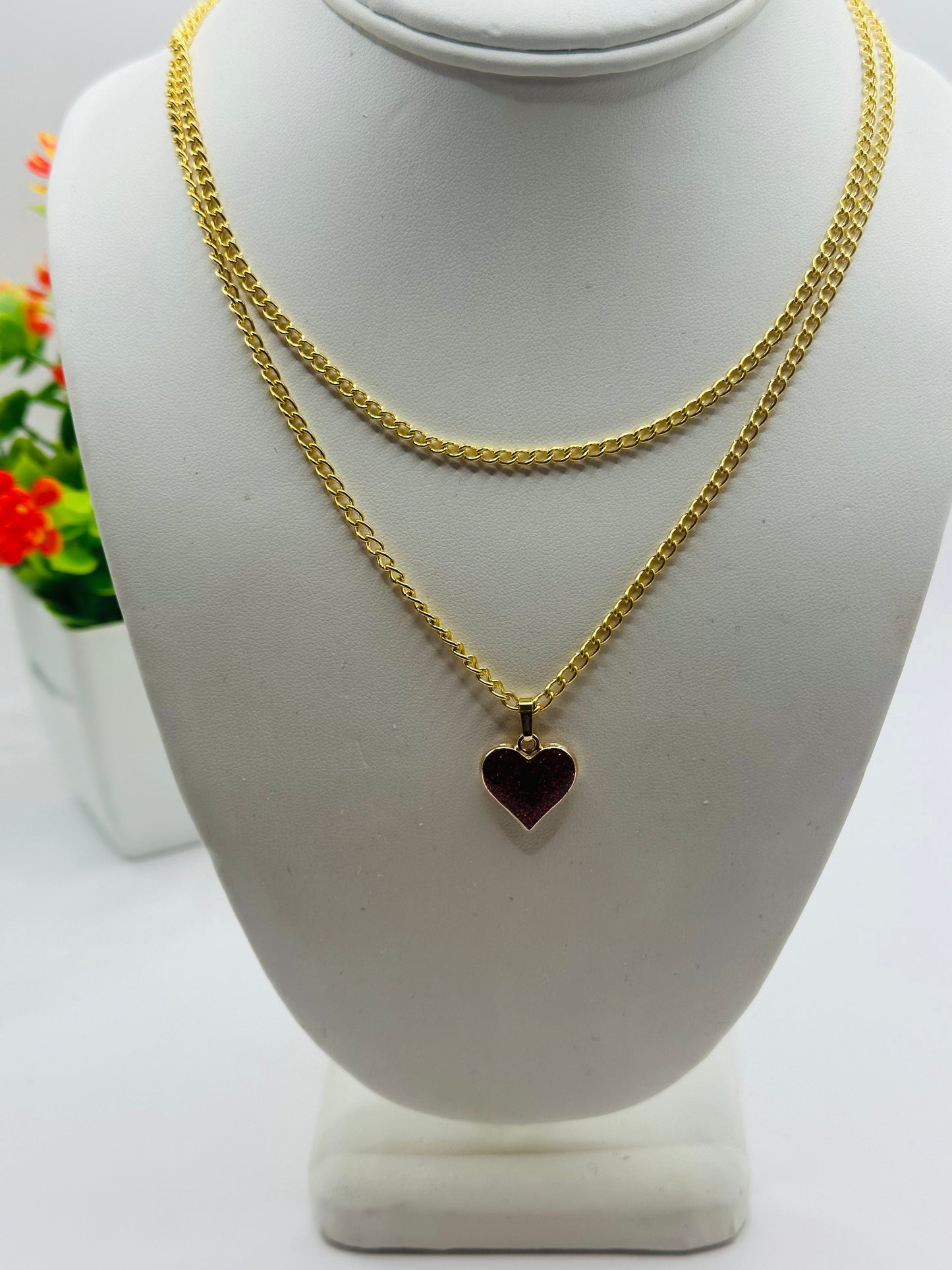 Red heart necklace VN-002