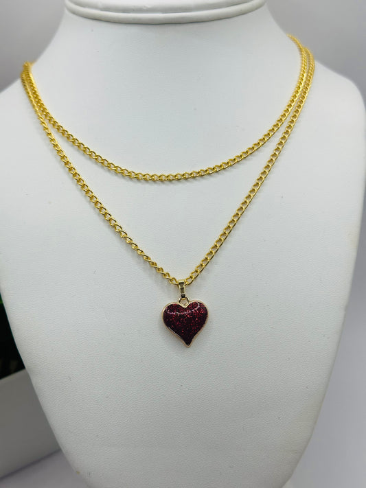 Red heart necklace VN-002